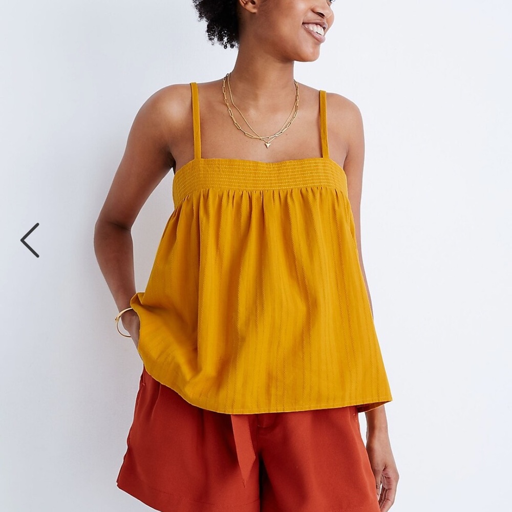 Madewell Stitched Swing Tank in Textured Stripe